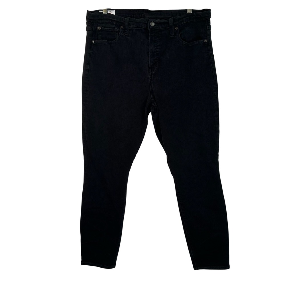 Gap True Skinny High Rise Jeans Black Denim Pants Womens 20R 35 Stretch